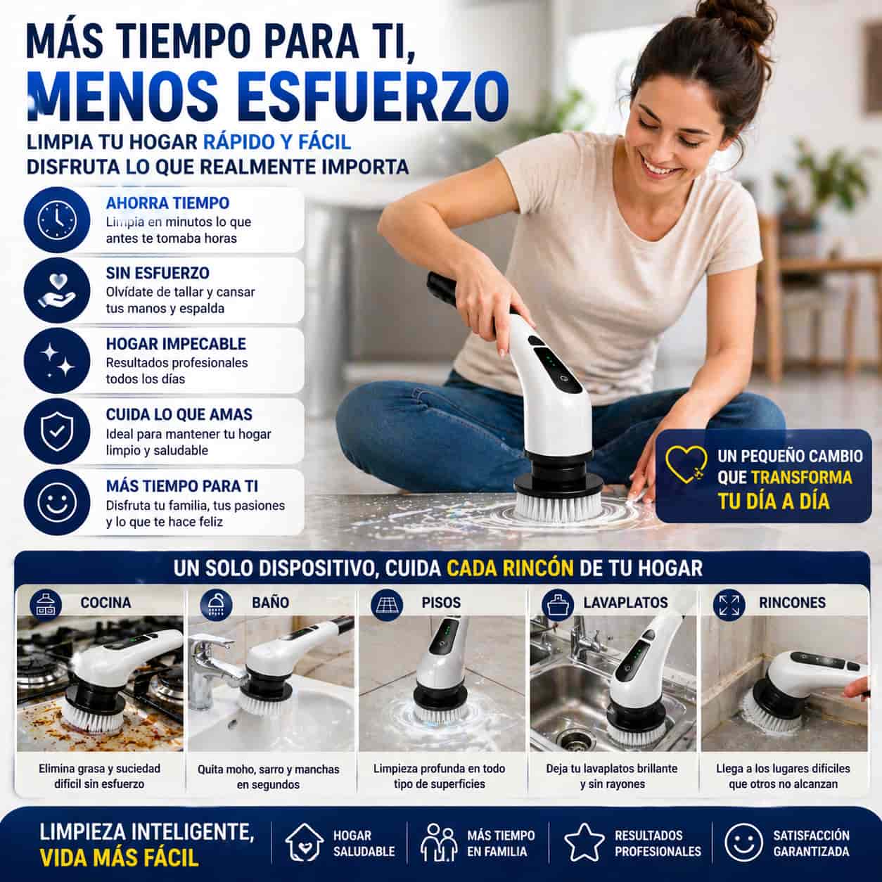 Oferta Cepillo Eléctrico de Limpieza 9 en 1 sin Esfuerzo