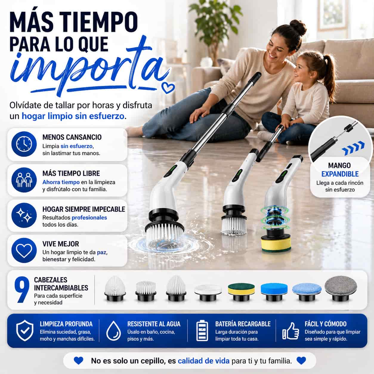Oferta Cepillo Eléctrico de Limpieza 9 en 1 sin Esfuerzo