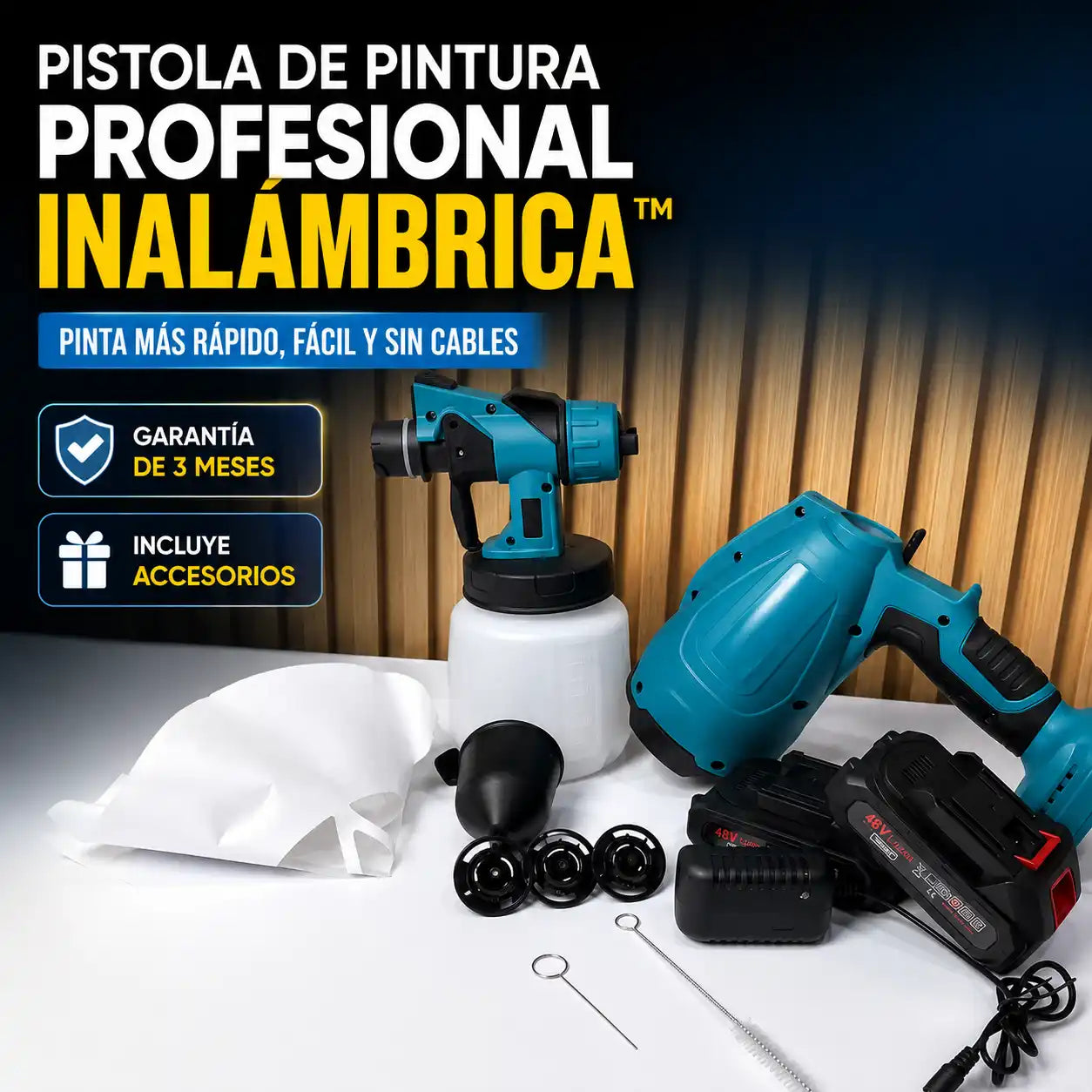Pistola de Pintura Profesional Inalámbrica™