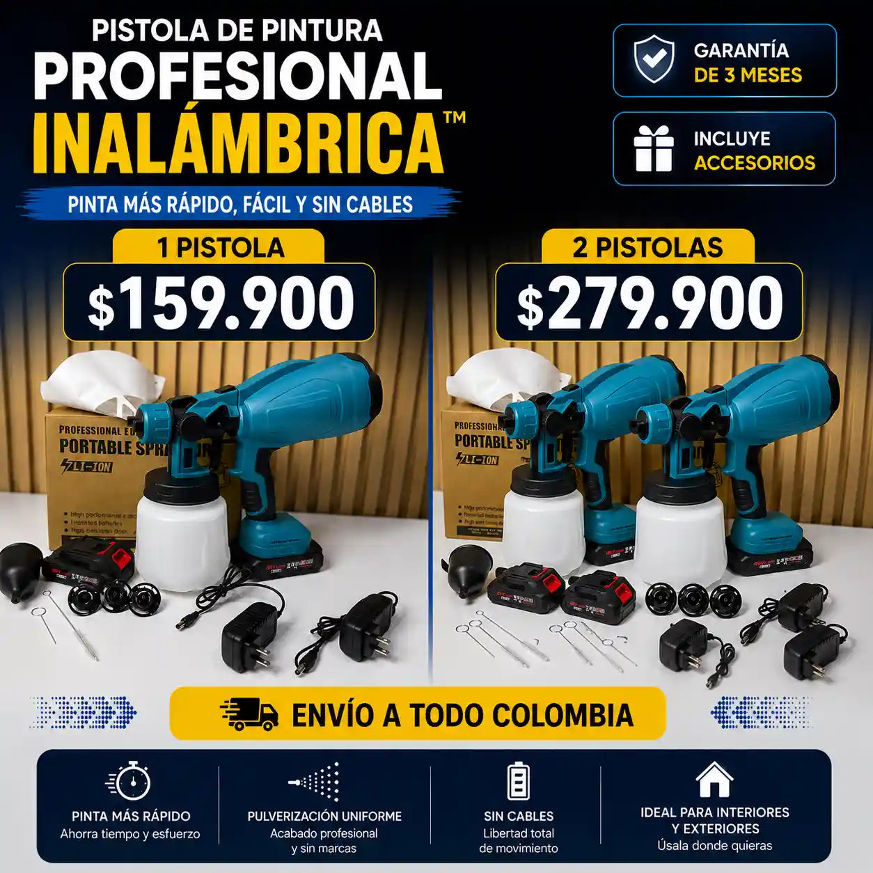 Pistola de Pintura Profesional Inalámbrica™