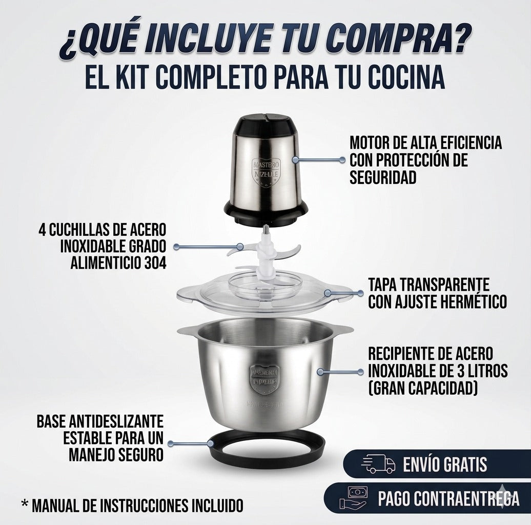 Molino Picador Eléctrico ChopMaster Pro ( 3 Litros)