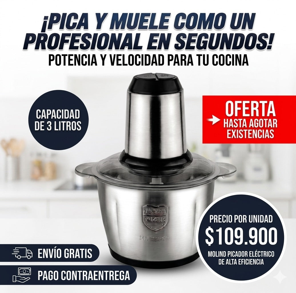 Molino Picador Eléctrico ChopMaster Pro ( 3 Litros)