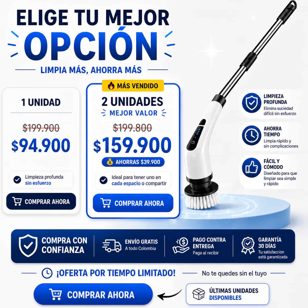 Oferta Cepillo Eléctrico de Limpieza 9 en 1 sin Esfuerzo